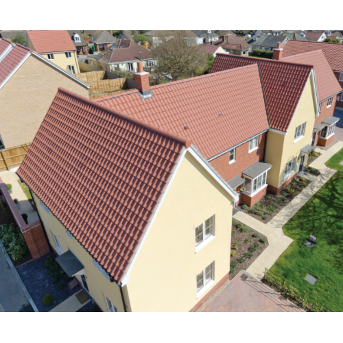 Dark Red Granular Finish Tiles from Marley | Swansea